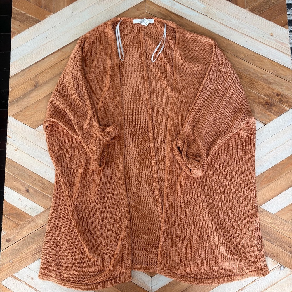 Forever 21 Women's Open-Front Cardigan - Rust
